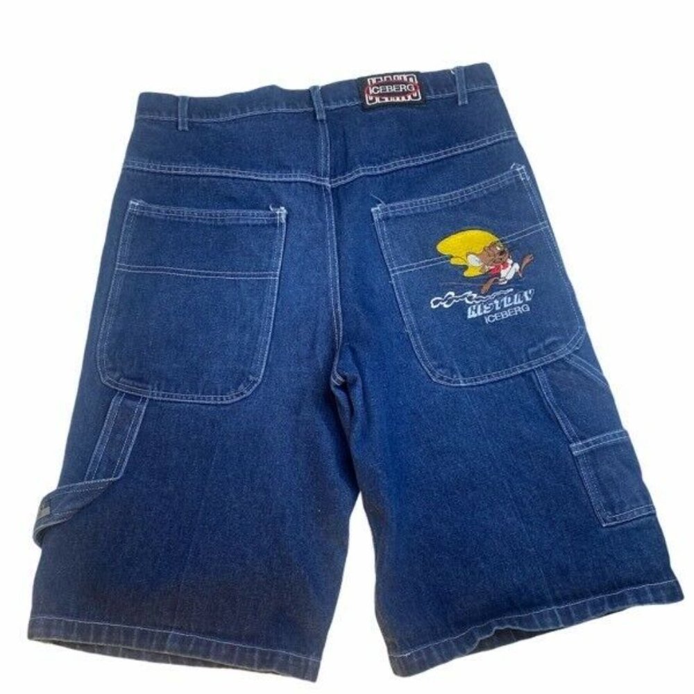 Speedy Gonzales Iceberg Mens Blue Denim Shorts 36